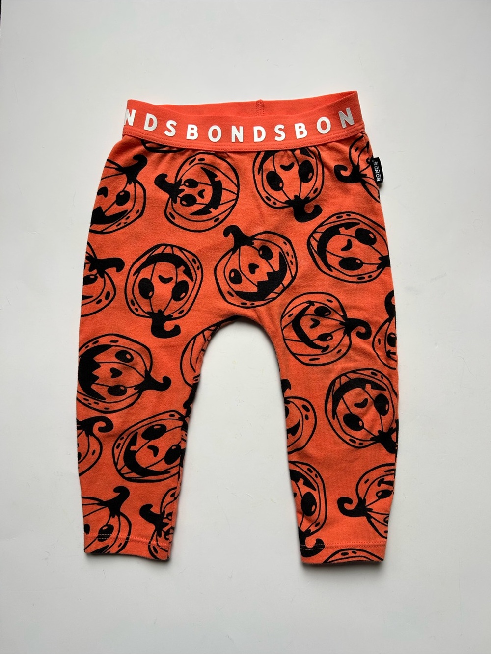Bonds Stretchies - Orange Pumpkin Print Kids Leggings